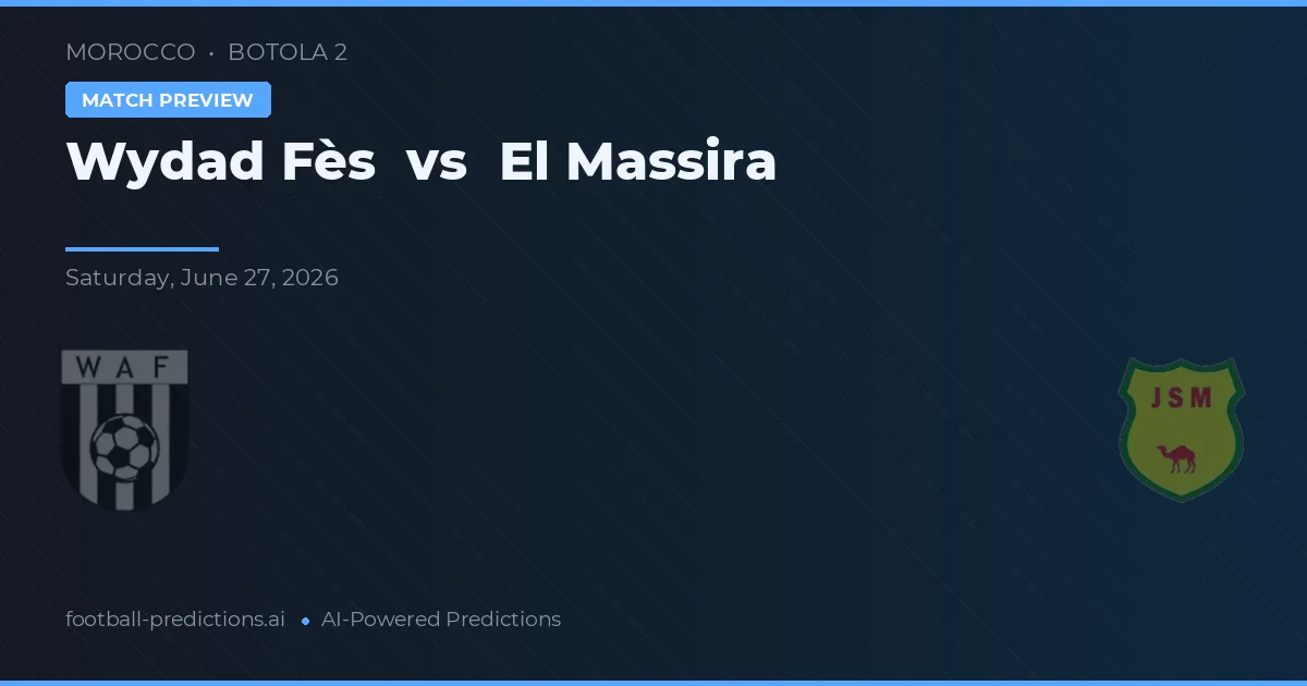 Wydad Fès vs El Massira — pronostic și avancronică meci