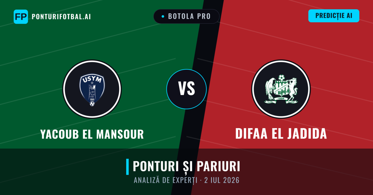 Yacoub El Mansour vs Difaa EL Jadida — pronostic și avancronică meci