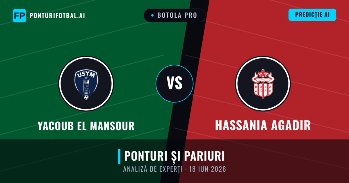 Yacoub El Mansour vs Hassania Agadir — pronostic și avancronică meci