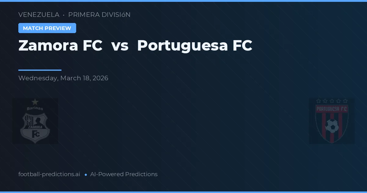 Zamora FC vs Portuguesa FC — pronostic și avancronică meci