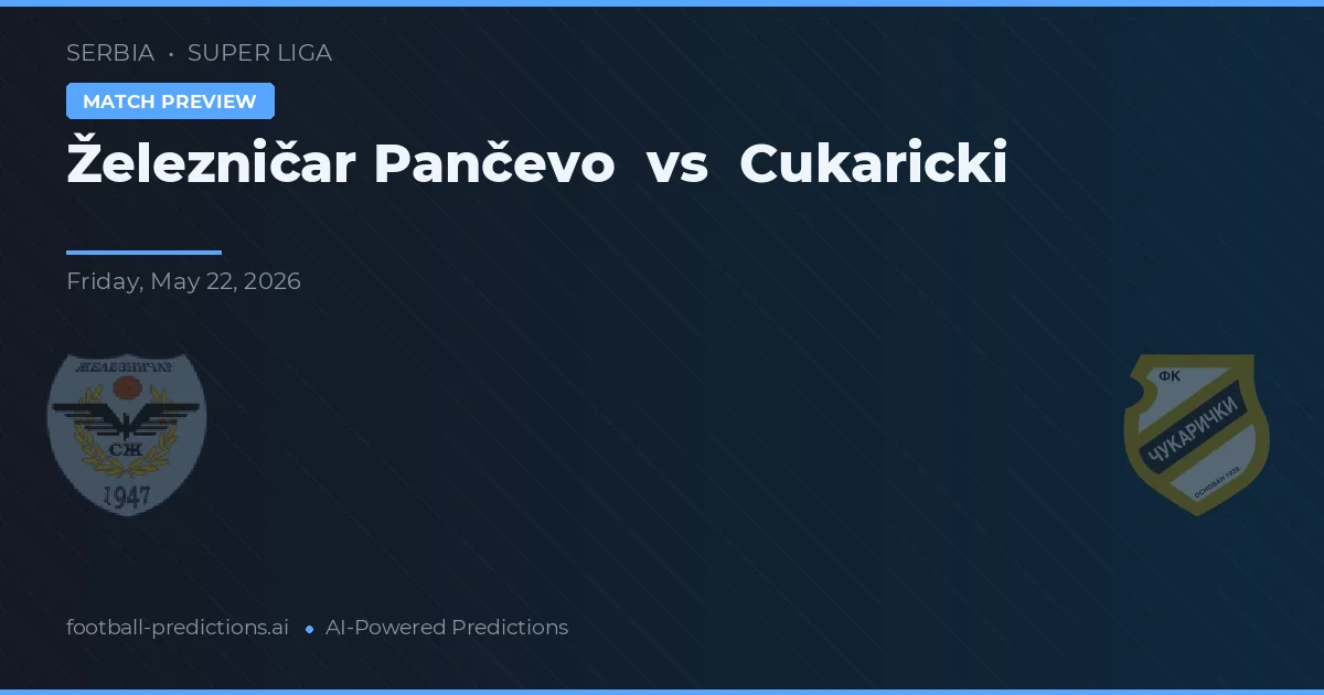 Železničar Pančevo vs Cukaricki — pronostic și avancronică meci