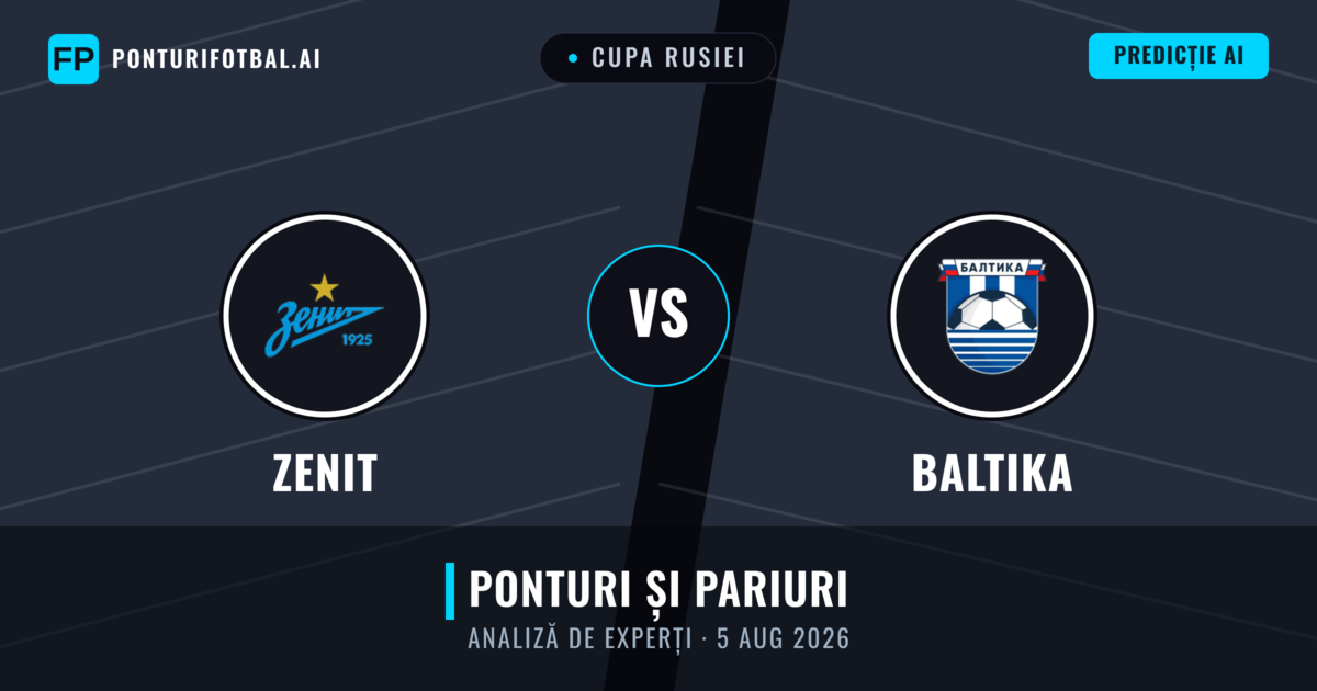 Zenit vs Baltika — pronostic și avancronică meci