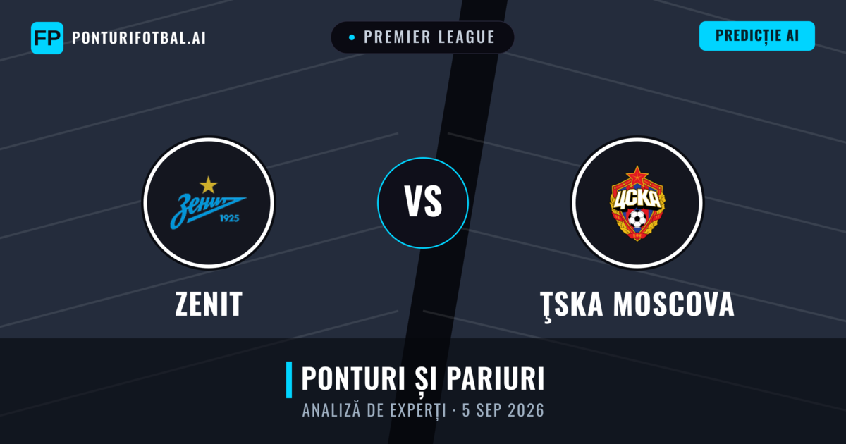 Zenit vs ŢSKA Moscova — pronostic și avancronică meci