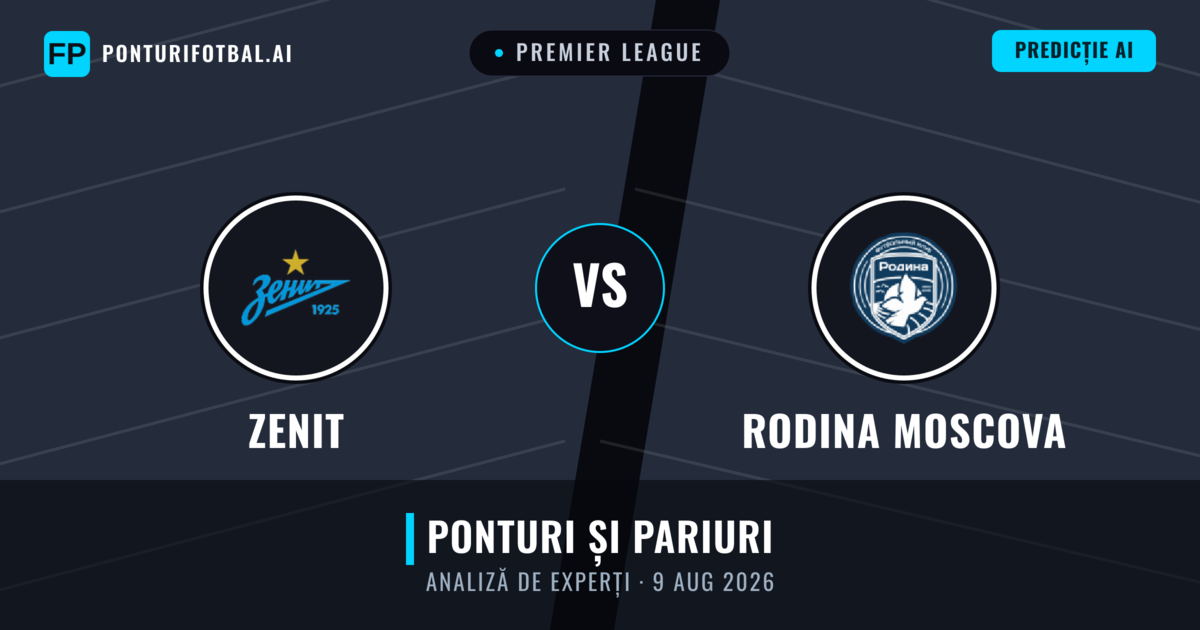 Zenit vs Rodina Moscova — pronostic și avancronică meci