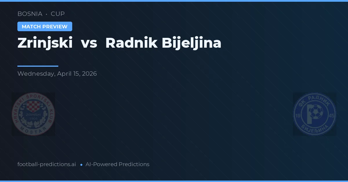 Zrinjski vs Radnik Bijeljina — pronostic și avancronică meci
