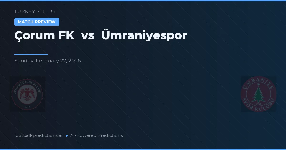 Çorum FK vs Ümraniyespor — pronostic și avancronică meci