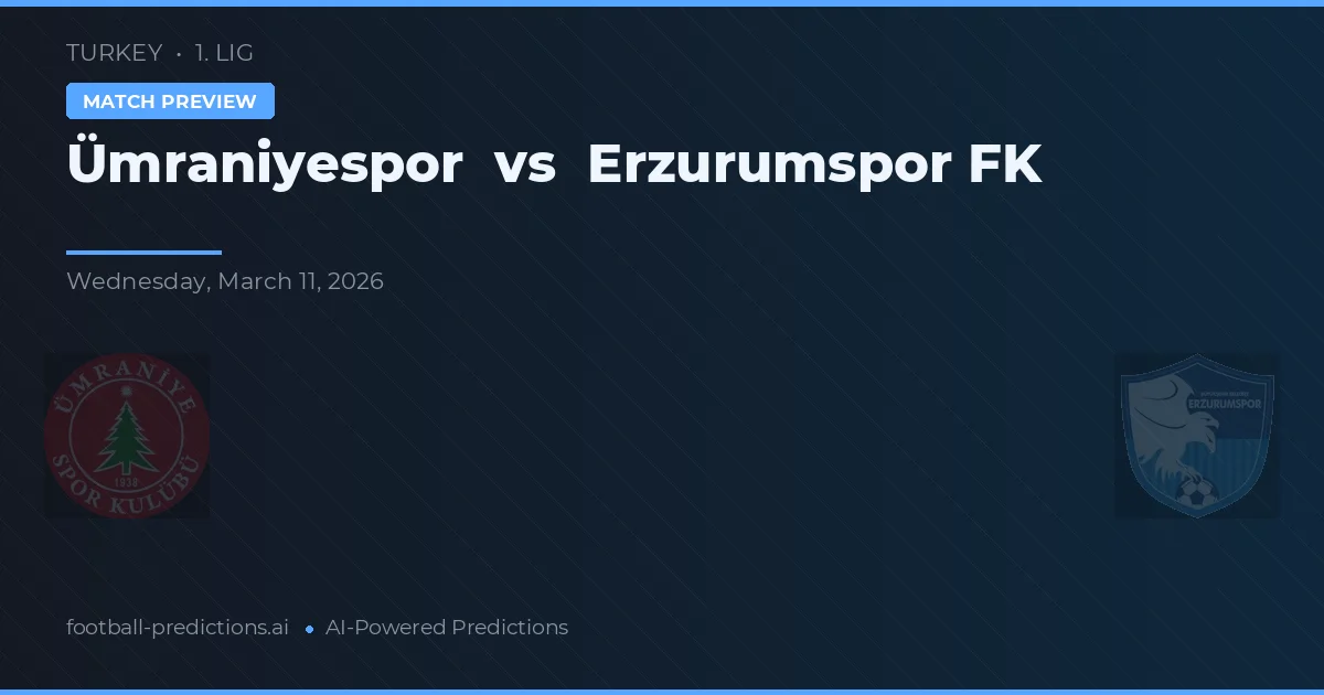 Ümraniyespor vs Erzurumspor FK — pronostic și avancronică meci