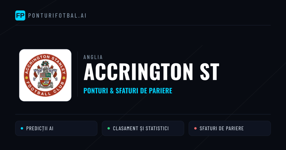 Accrington ST Ponturi și statistici