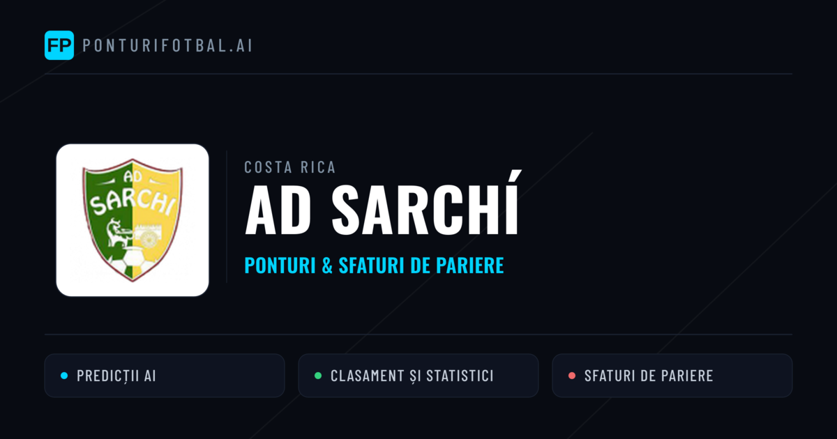 AD Sarchí Ponturi și statistici