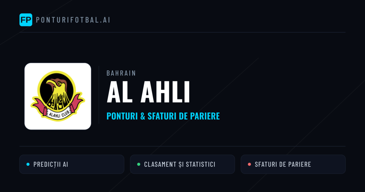 Al Ahli Ponturi și statistici