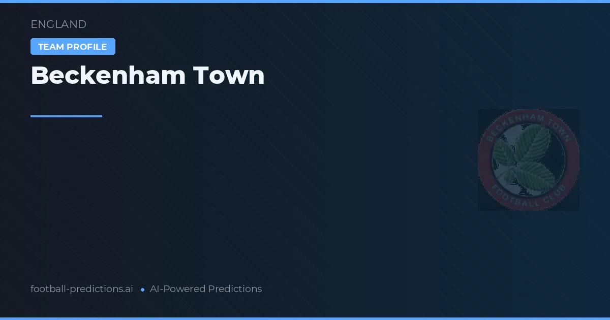 Beckenham Town Ponturi și statistici