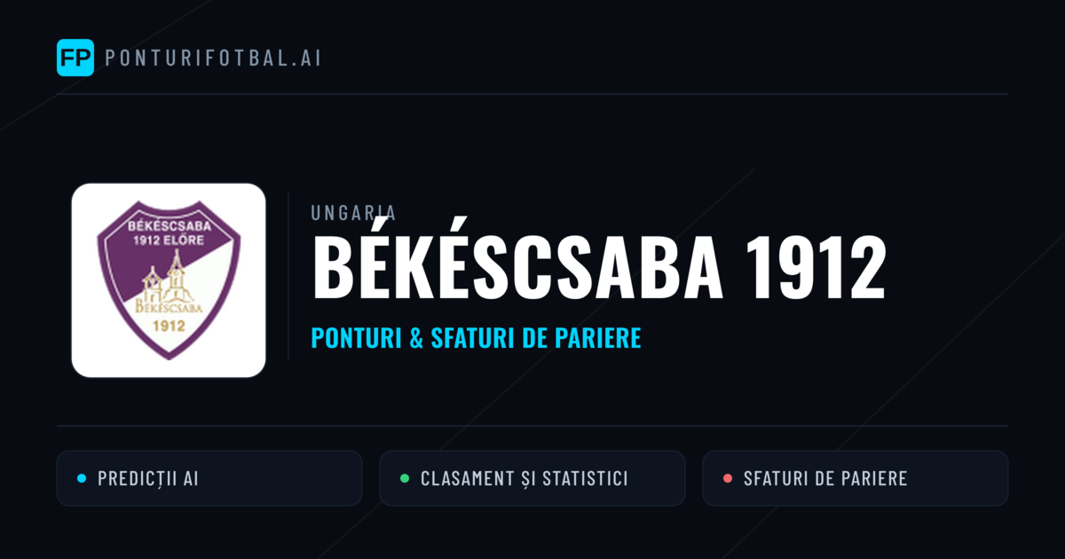 Békéscsaba 1912 Ponturi și statistici