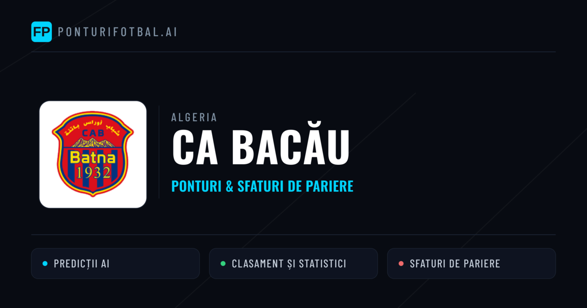 CA Bacău Ponturi și statistici