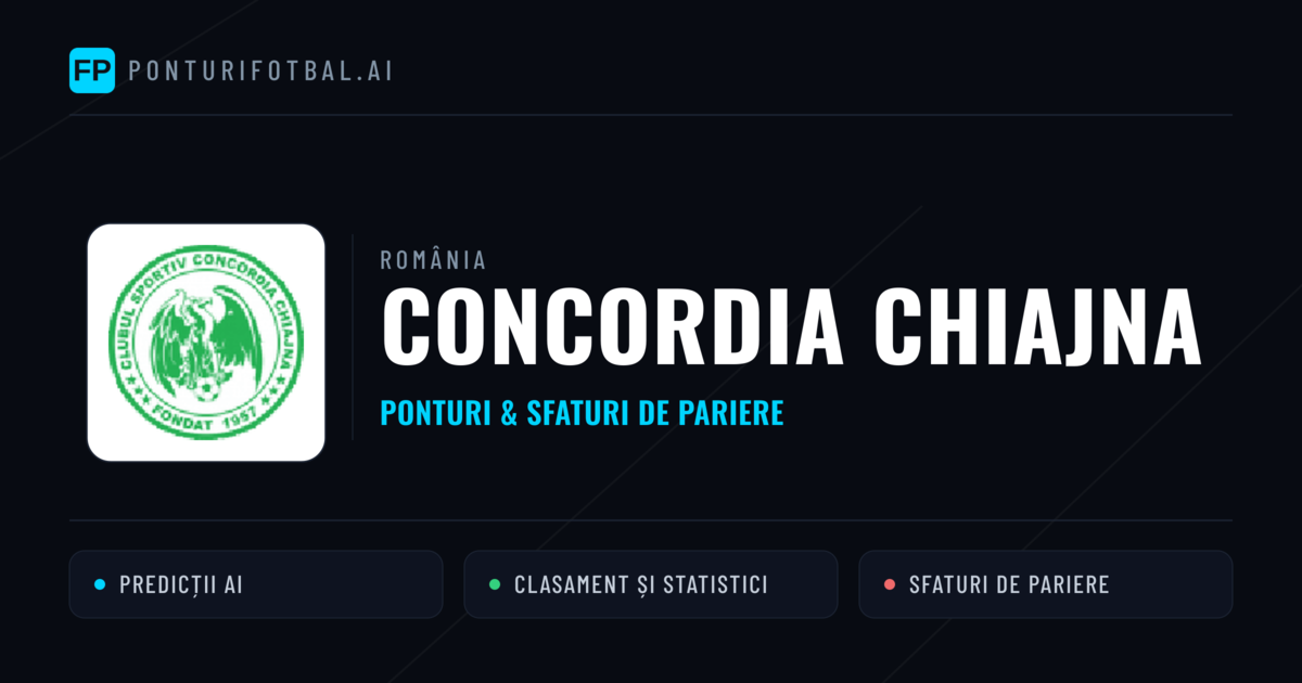 Concordia Chiajna Ponturi și statistici