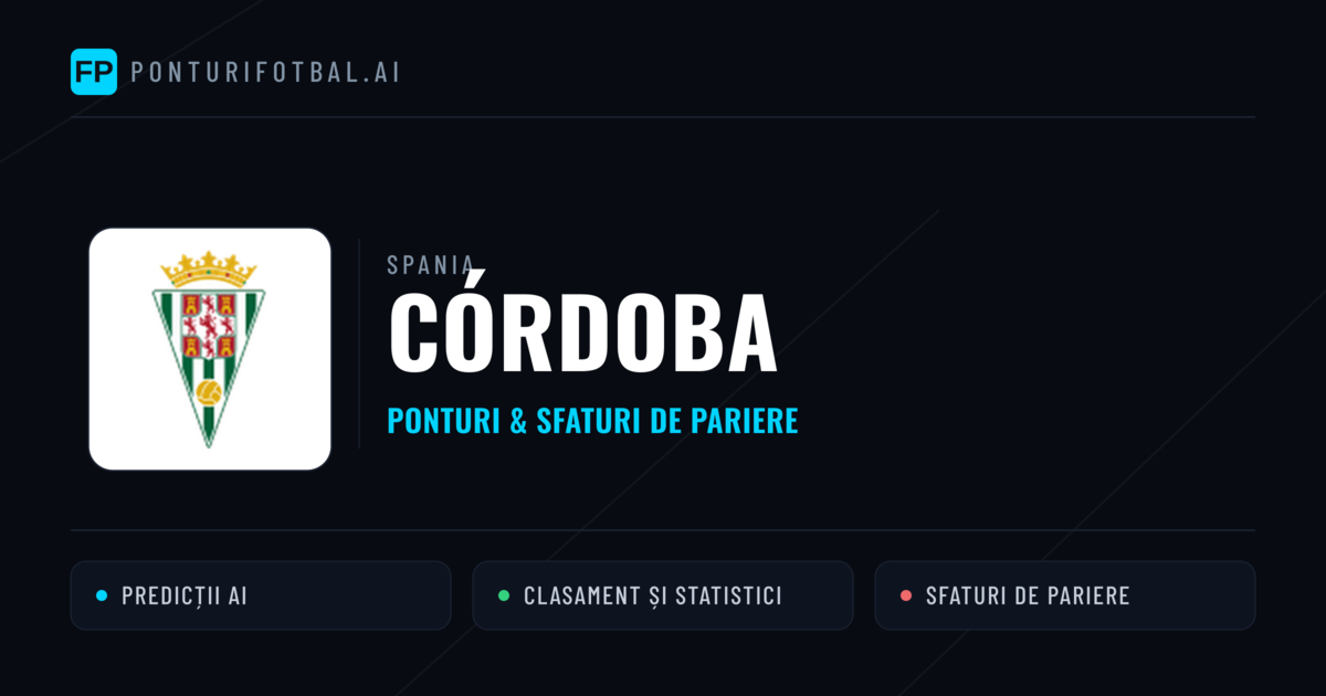 Córdoba Ponturi și statistici