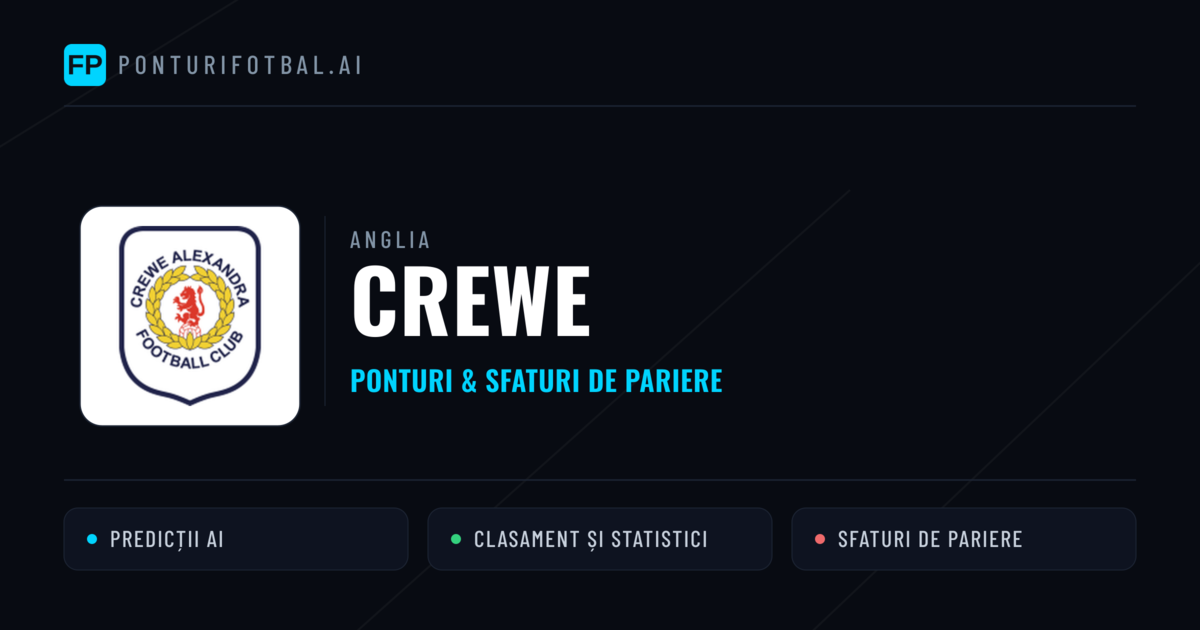 Crewe Ponturi și statistici