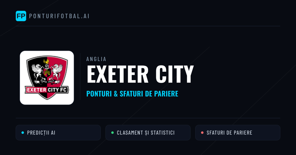 Exeter City Ponturi și statistici