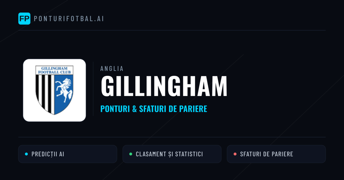 Gillingham Ponturi și statistici