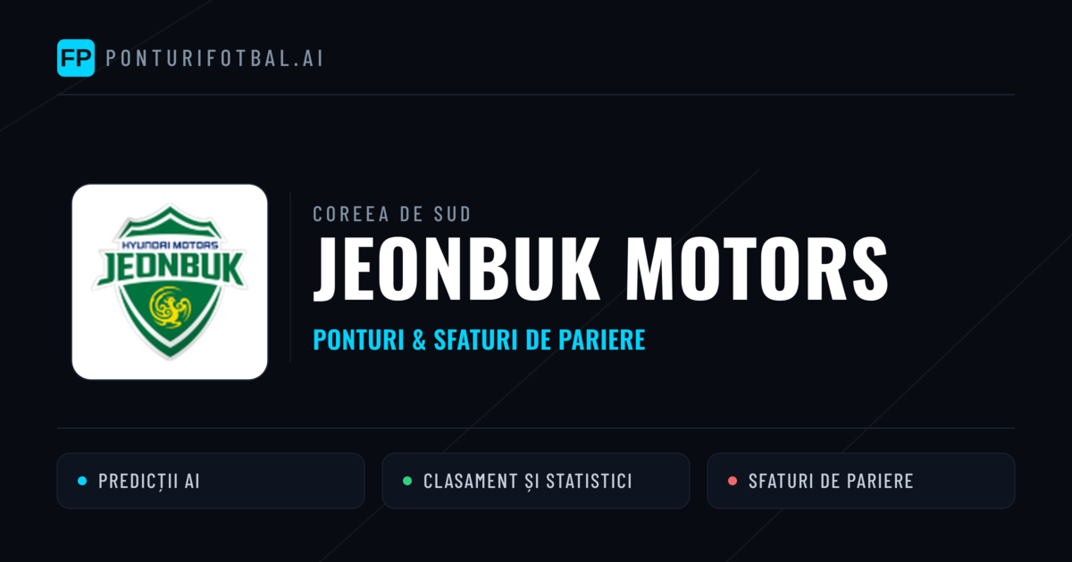 Jeonbuk Motors Ponturi și statistici