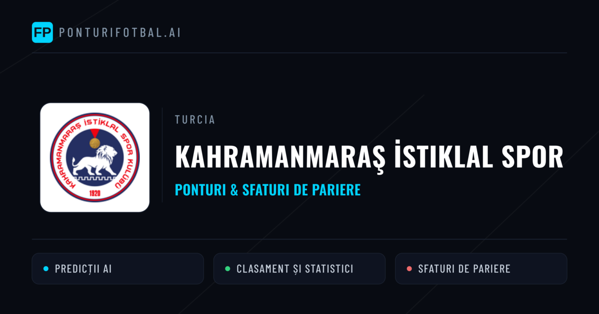 Kahramanmaraş İstiklal Spor Ponturi și statistici