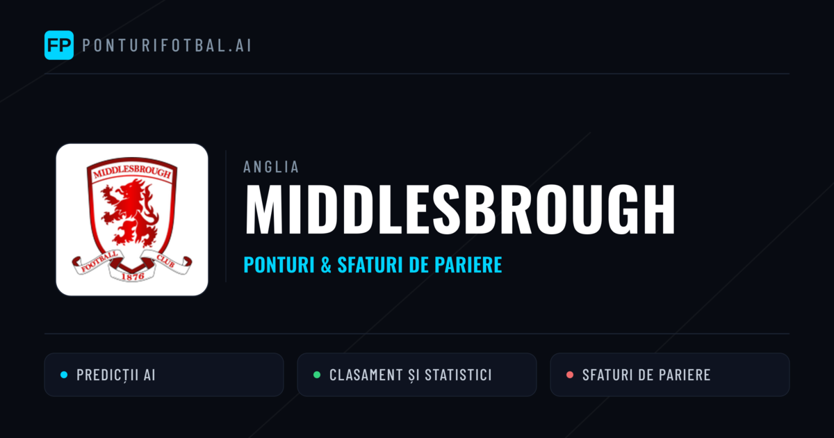 Middlesbrough Ponturi și statistici
