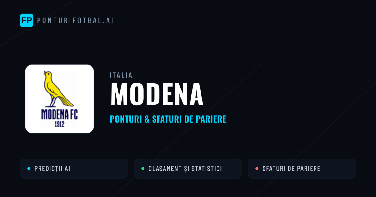 Modena Ponturi și statistici