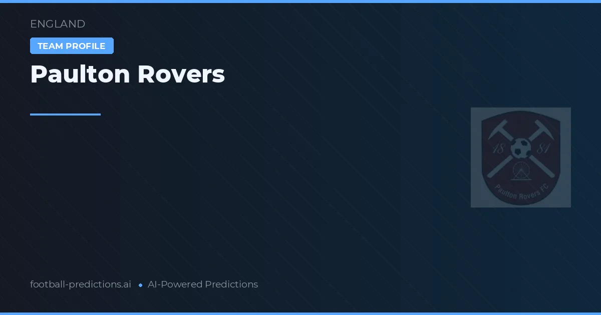 Paulton Rovers Ponturi și statistici