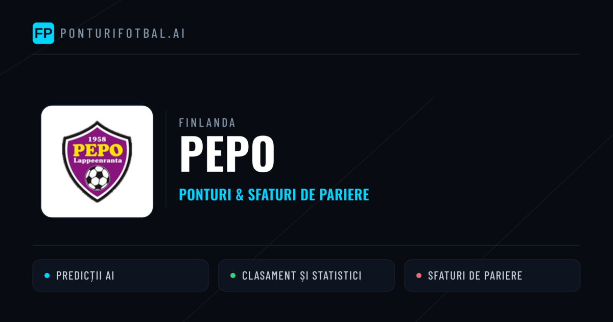 PEPO Ponturi și statistici
