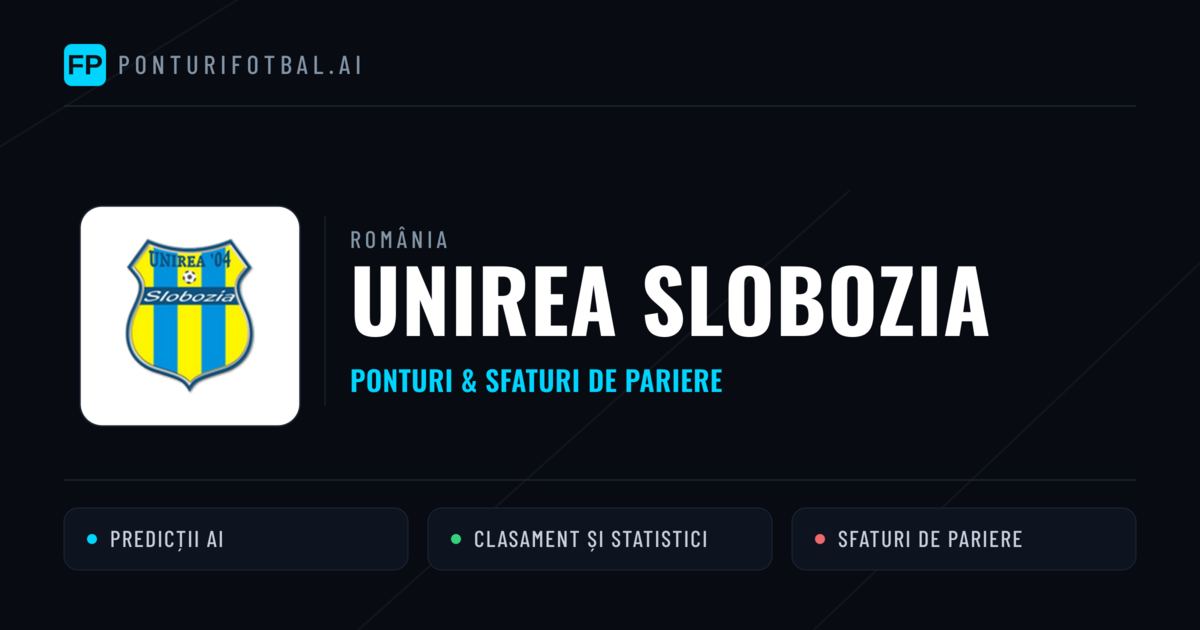 Unirea Slobozia Ponturi și statistici