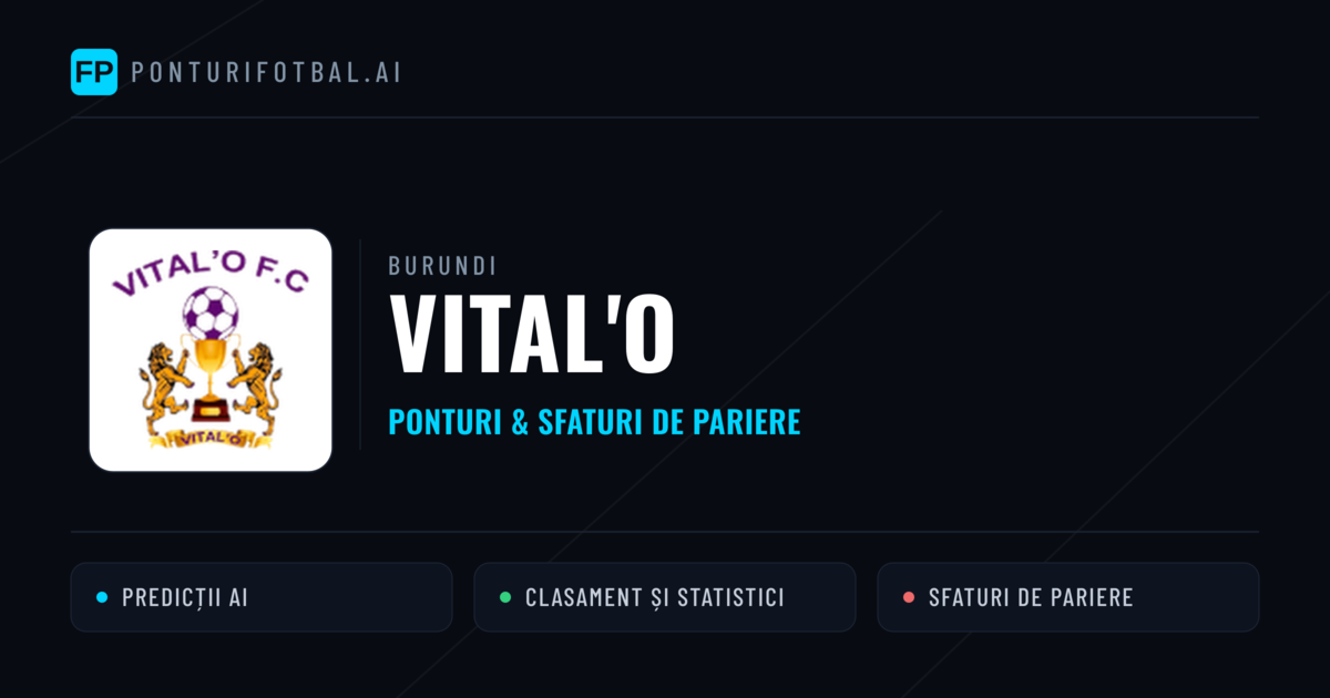 Vital'O Ponturi și statistici