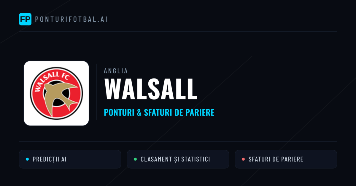 Walsall Ponturi și statistici